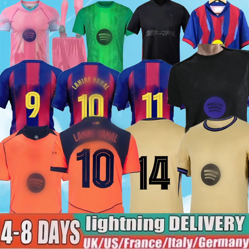 Barcelonasoccer jersey 25 26 LAMINE YAMAL Barcelonaes LEWANDOWSKI OLMO Cactus Jack Limited Edition GAVI camiseta de futbol PEDRI FERRAN barcelone RASHFORD 14