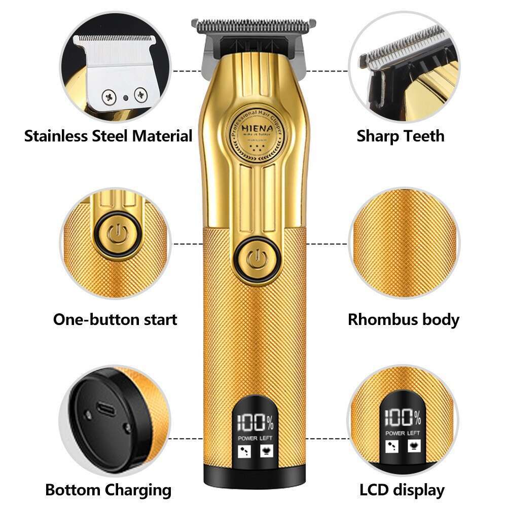 HIENA Professional Electric Hair Clippers Digital Display Hair Cutting Machine for Barber Shop Home Use Men's Styling Tools