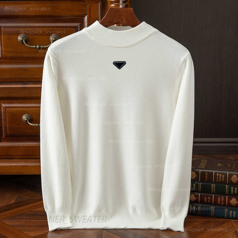 Men's Sweaters Designer Autumn Winter Half Turtleneck Men Pullover Base Knitwear Casual Business Loose Fashion Solid Color Long Sleeve Fleece Sweater IIKL