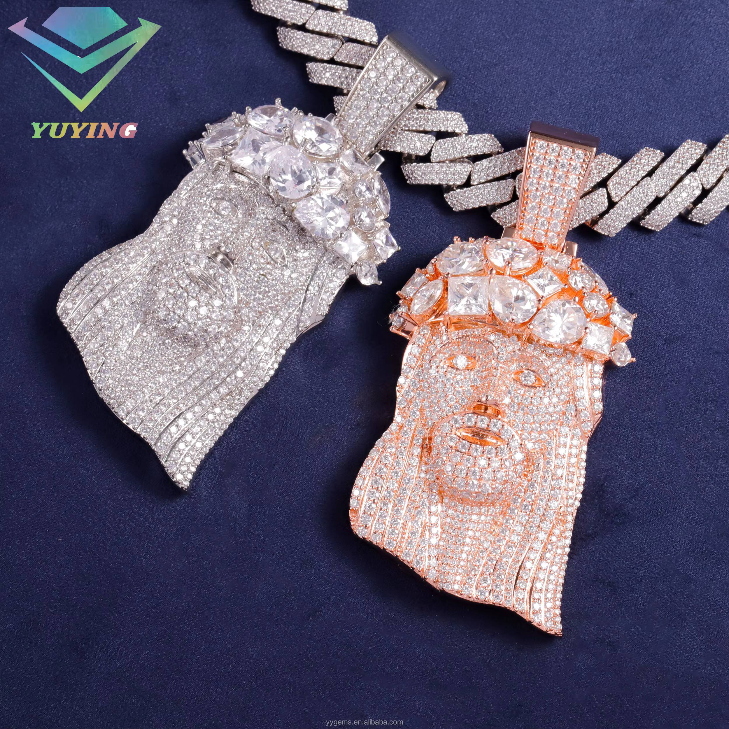 Fashion Hip Hop Jesus Pendant 925 Sterling Silver with Ice Out Moissanite VVS Diamond Jesus Pendant for Necklace