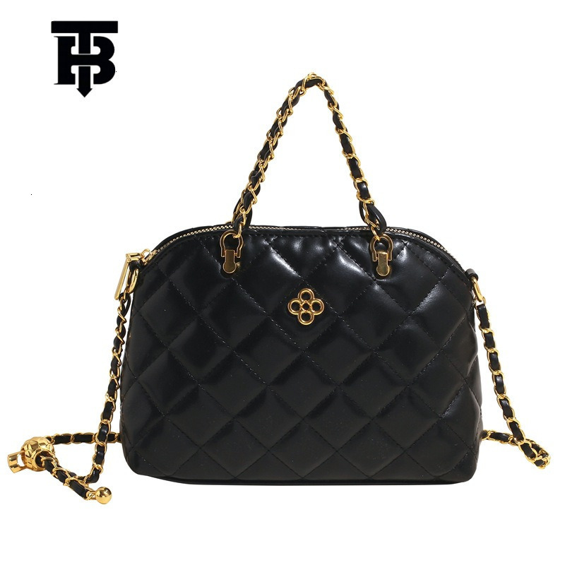 TB BHULAMTE Classic Luxury Women's Diamond Grid Chain Shoulder Bag Designer Fashion Style Shell Bag Free Shipping Solid Color Zipper Handbag