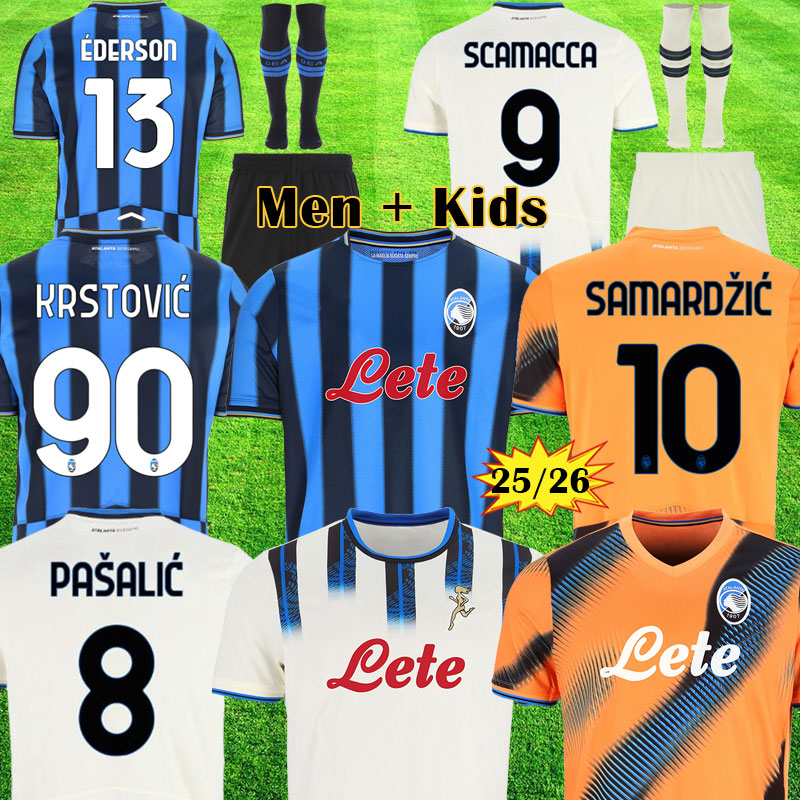 25 26 Atalanta BC soccer jersey KRSTOVIC LOOKMAN SAMARDZIC 2025 2026 SCAMACCA EDERSON SCALVINI ATA BC Bergamasca maglia da calcio Men Kids Kit uniform 999