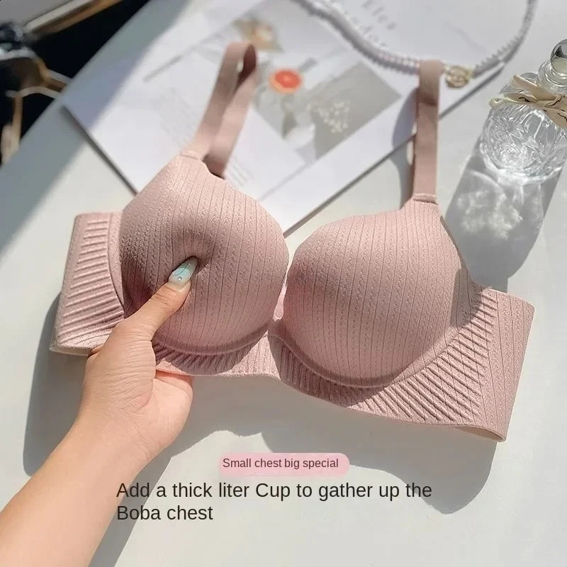 2024 8CM Ultra Thick Push Up Bra No Steel Ring Padded Gathered Lingerie for Small/Flat Chest Comfortable Sexy Natural Lift250826
