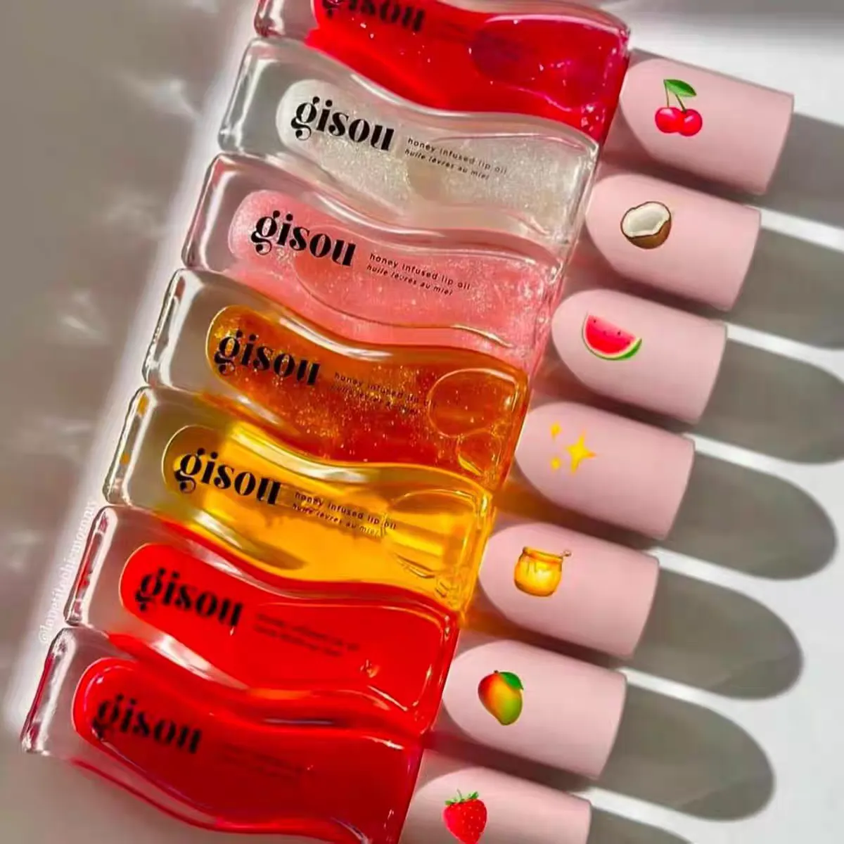 Gisou Honey Strawberry Infused Hydrating Lip Oil Nourishing Lip Moisturizer Shine Smooth Clear Shimmer Lipstick Care For Women