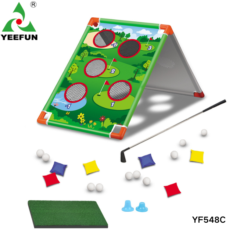 Authentic-Looking Children's Golf Game Setup for Outdoor Playtime Enjoyment