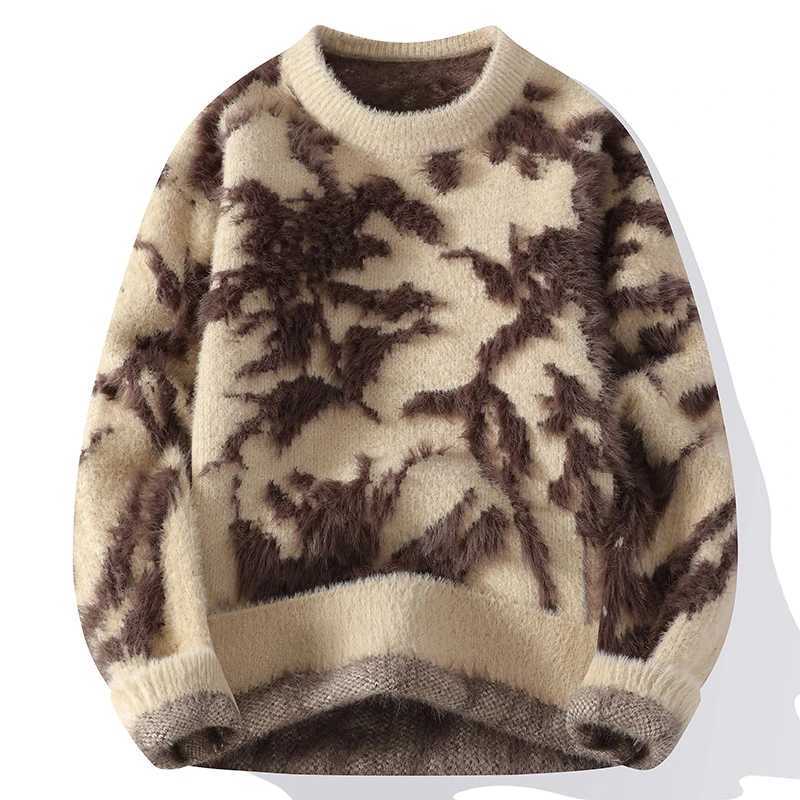 2024 New Fall Winter High End Mink Cashmere Sweater Men Mens Christmas Jumper Soft Warm Pull Homme S251110