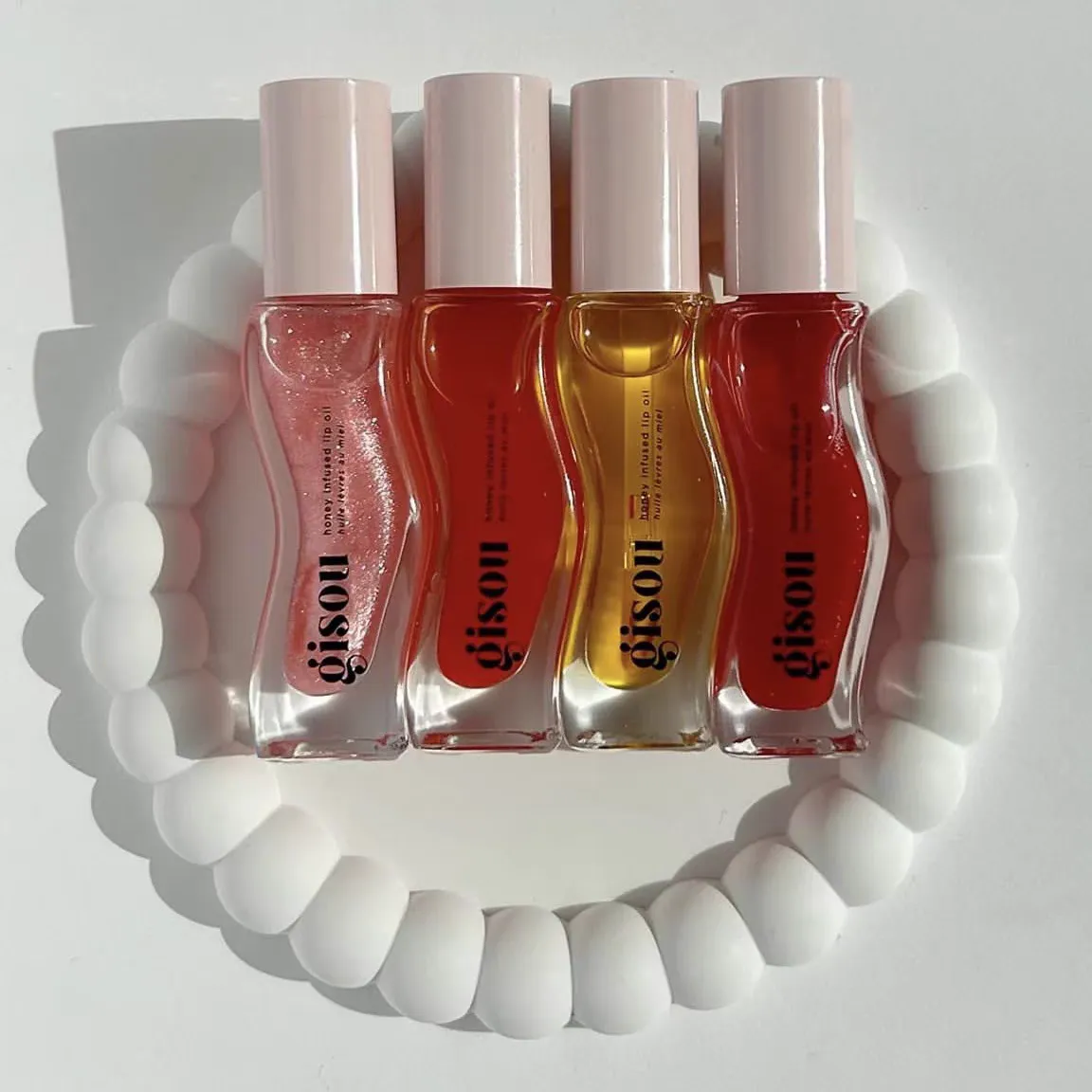 Gisou Honey Strawberry Infused Hydrating Lip Oil Nourishing Lip Moisturizer Shine Smooth Clear Shimmer Lipstick Care For Women
