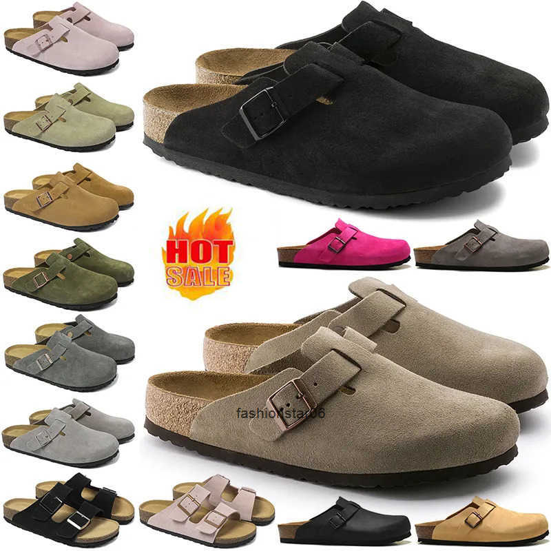 Slippers Designer sandals clog sandal slide Suede slides Footbed Taupe brown Zurich Eva Black Mocha Antique womens Narrow Fit mens