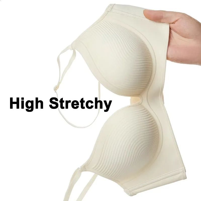 2025 10CM Thick Push Up Bra Wireless Padded Gathered Lingerie for Small Flat Chest Comfortable Sexy Natural Lift250826