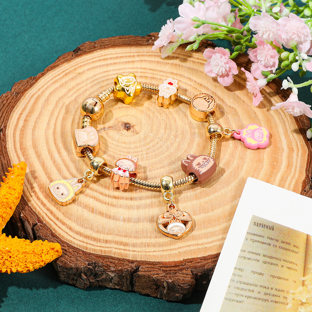 Jewelry Bracelets Charm Bracelets Cartoon Animation Labubu Bracelet: Fashionable and Creative DIY Beaded Labubu Bracelet Jewelry