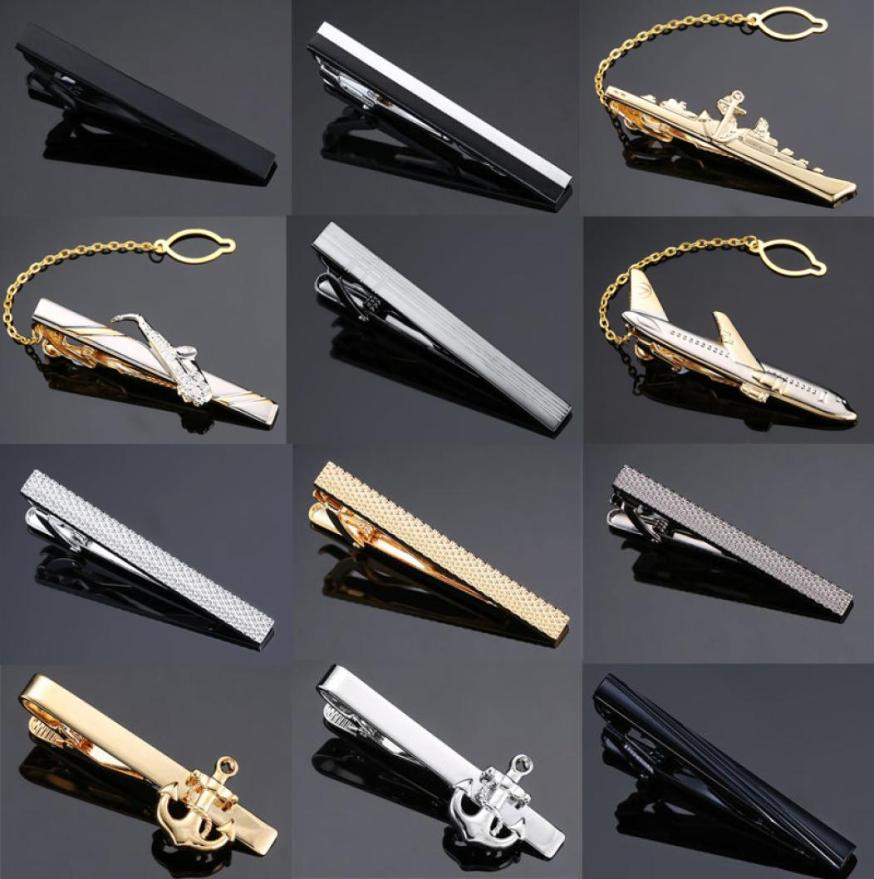 Nieuwe en hoge kwaliteit lasergravure tie clip fashion style goud zilver en zwarte mannen zakelijke tie pin gratis Levering5676554
