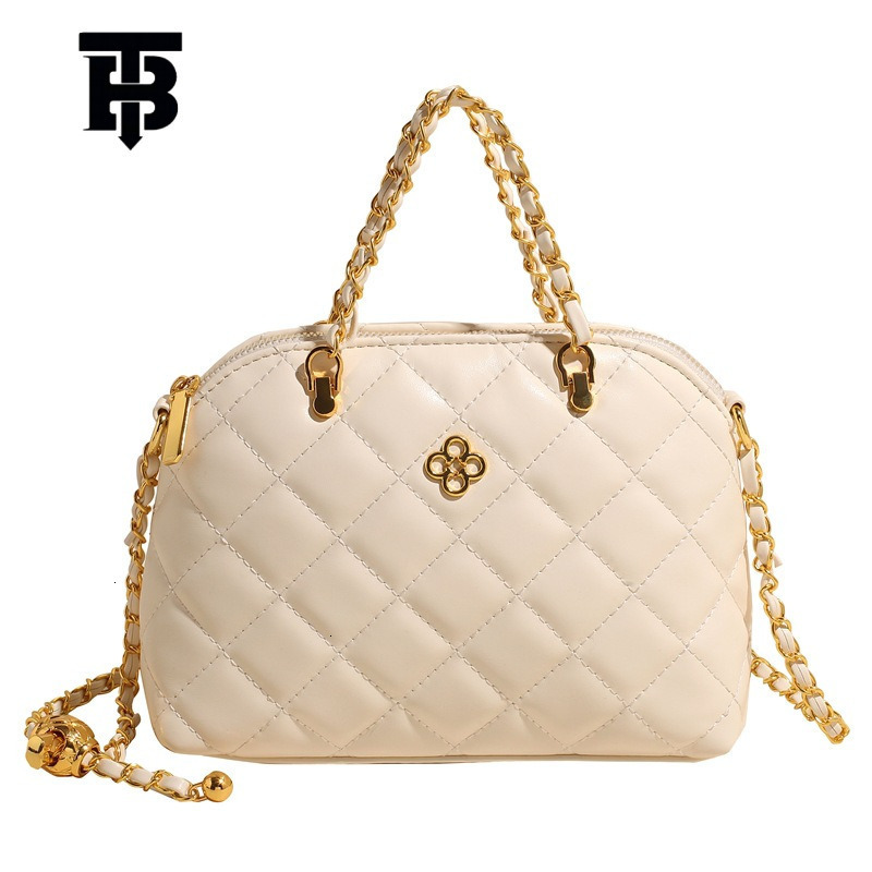 TB BHULAMTE Classic Luxury Women's Diamond Grid Chain Shoulder Bag Designer Fashion Style Shell Bag Free Shipping Solid Color Zipper Handbag