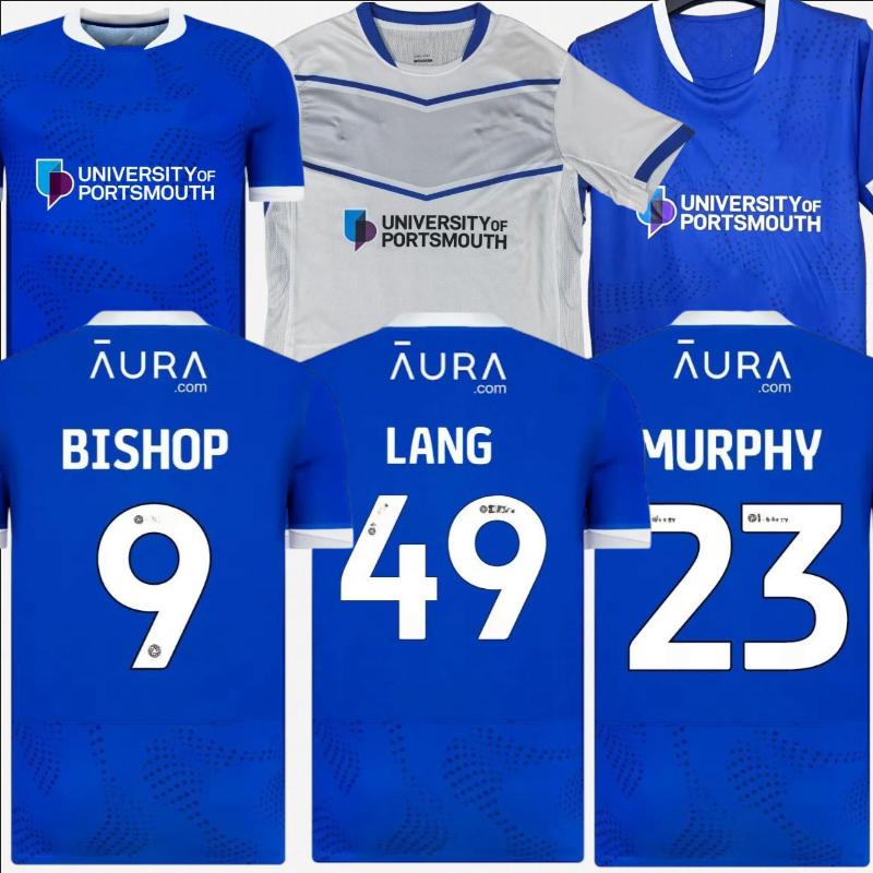 25 26 Portsmouth soccer jerseys Bishop Lang Waddingham Yang Swift Segecic fans 2025 Fratton home away Pompey jersey football shirt men kids fans kit Murphy Ritchie