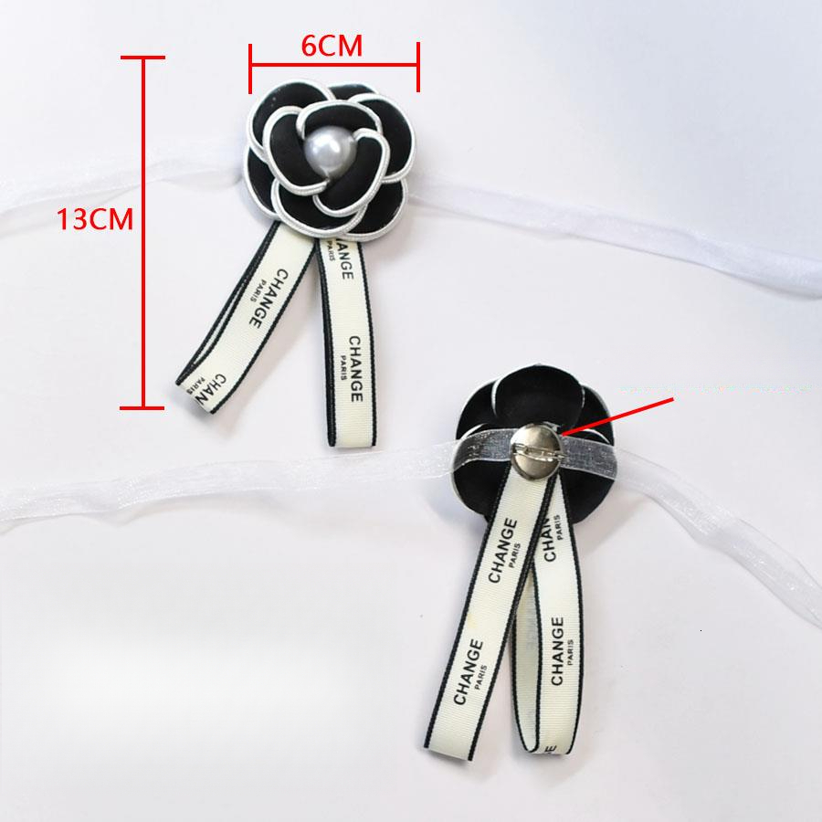Tianhe Lace New Simple Curtain Pin Buckle Tie Strap Camellia Black Decorative Accessories One Piece ddmythur