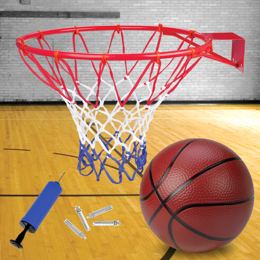 Kids' Durable Basketball Hoop System with Inflation Ball and Hand Pump Perfect for Both Indoor/Outdoor Play