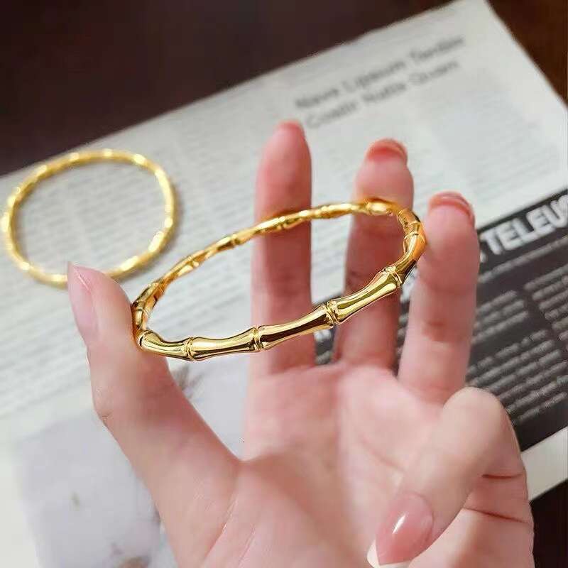 Xiaohongshu Luxury jewelry designer bracelet popular fashionable bamboo titanium steel bracelet women's high-end simple elegant non fading bracel
