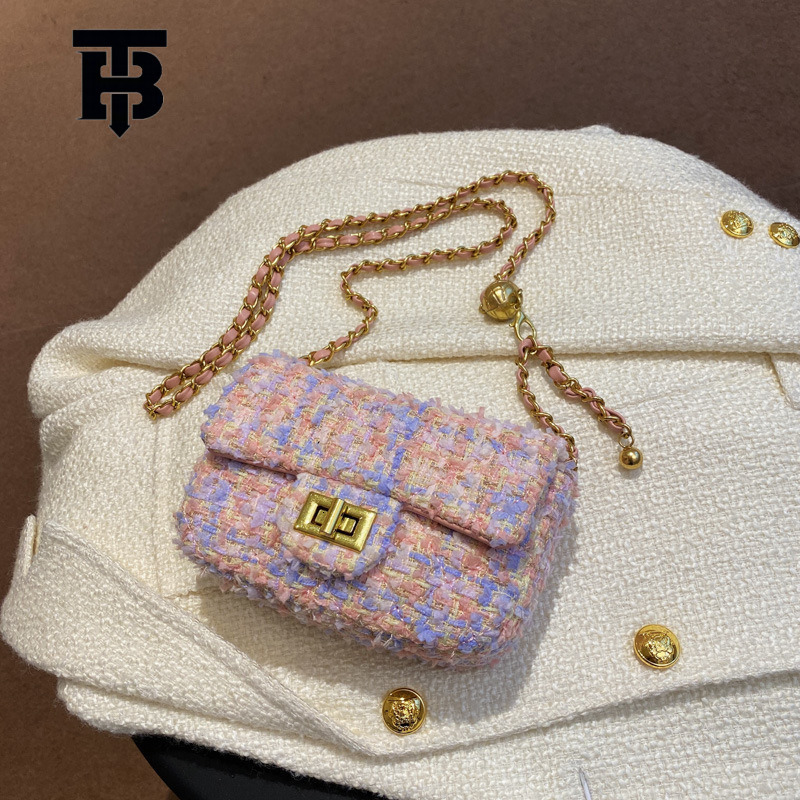 TB BHULAMTE Designer Luxury Women's New Small Fragrant Wind Bag Handbag Mini Fashion Cotton And Hemp Crossbody Bag Small Bag Cute Shoulder Bag