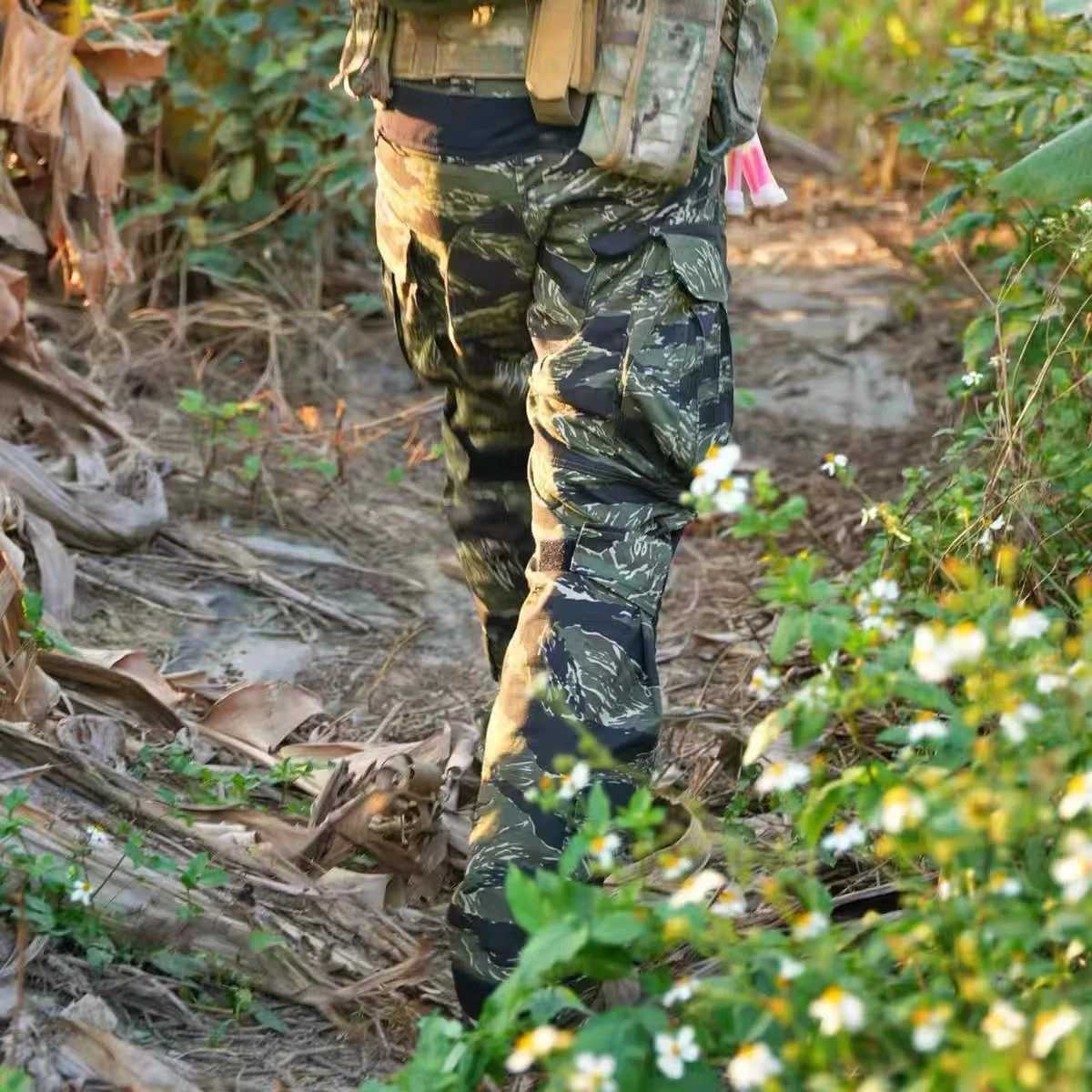 G3 Tiger stripe pattern JWD Tactical Pants Camo Combat Pants Trousers Hunting Airsoft Hiking Outdoor Sports Shooting Training H250826