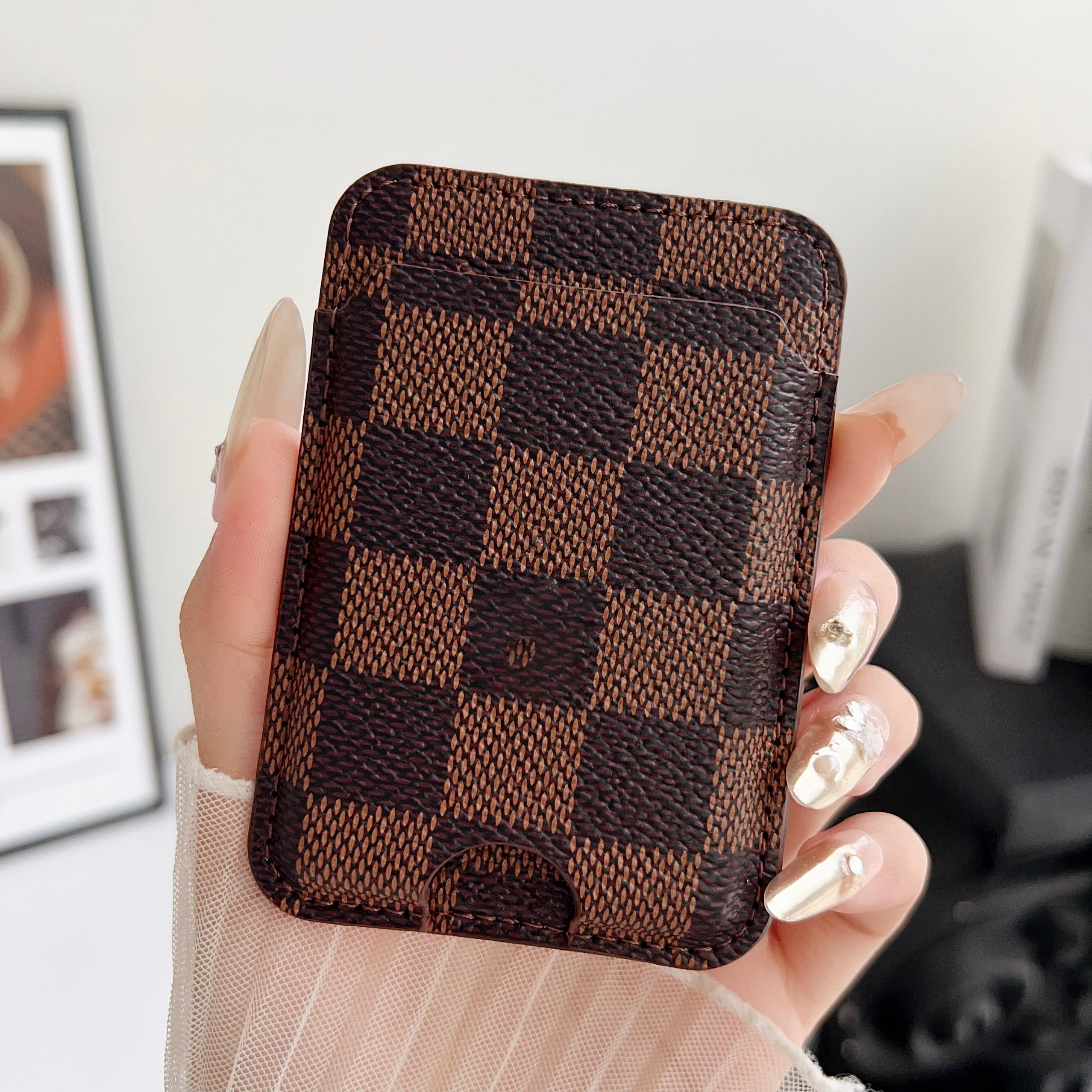 2025 NEW Magsafe Magnetic Luxury Design Leather Card Holder Wallet Case For Samsung Galaxy iPhone 17 Pro Max 13 12 Phone Bag Cover Cell Phone Accessories