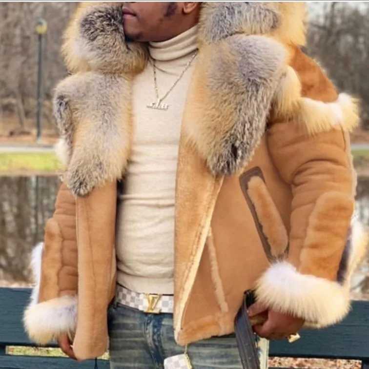 Crossborder Foreign Trade Fur Coat Mens Big Wholesale Suede Fur Integrated Mink Coat L260119