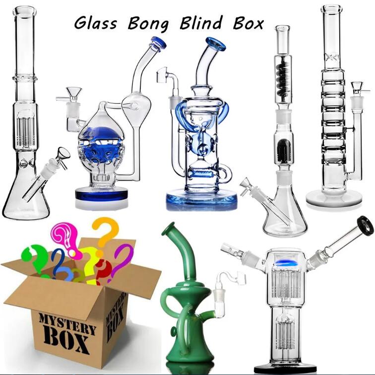 Thick glass Bongs For Smoking Feb Egg Bongs mystery box water pipe glass bubbler with percolator multi styles