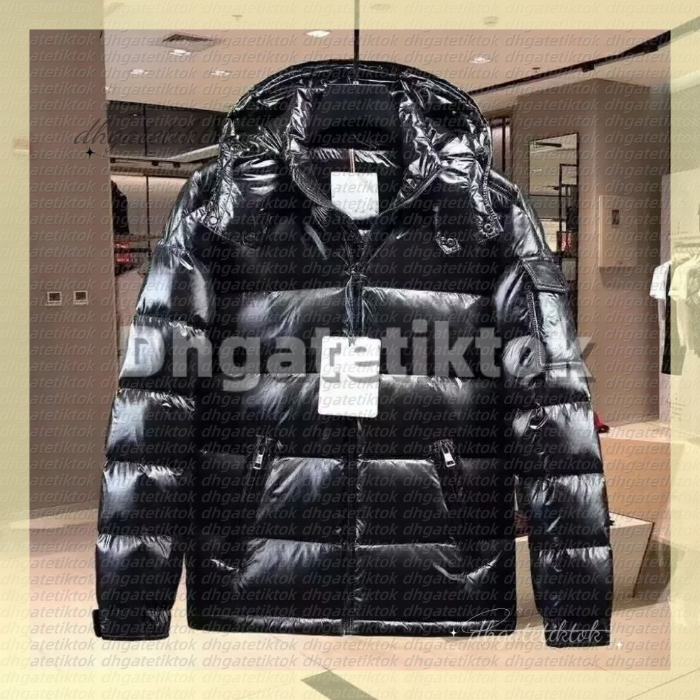 mens jacket The logo supports monclepufferjacket correct version Round Zipper Grey Interior jacket Glossy surface waterproof mens down coat Asian size M-5XL