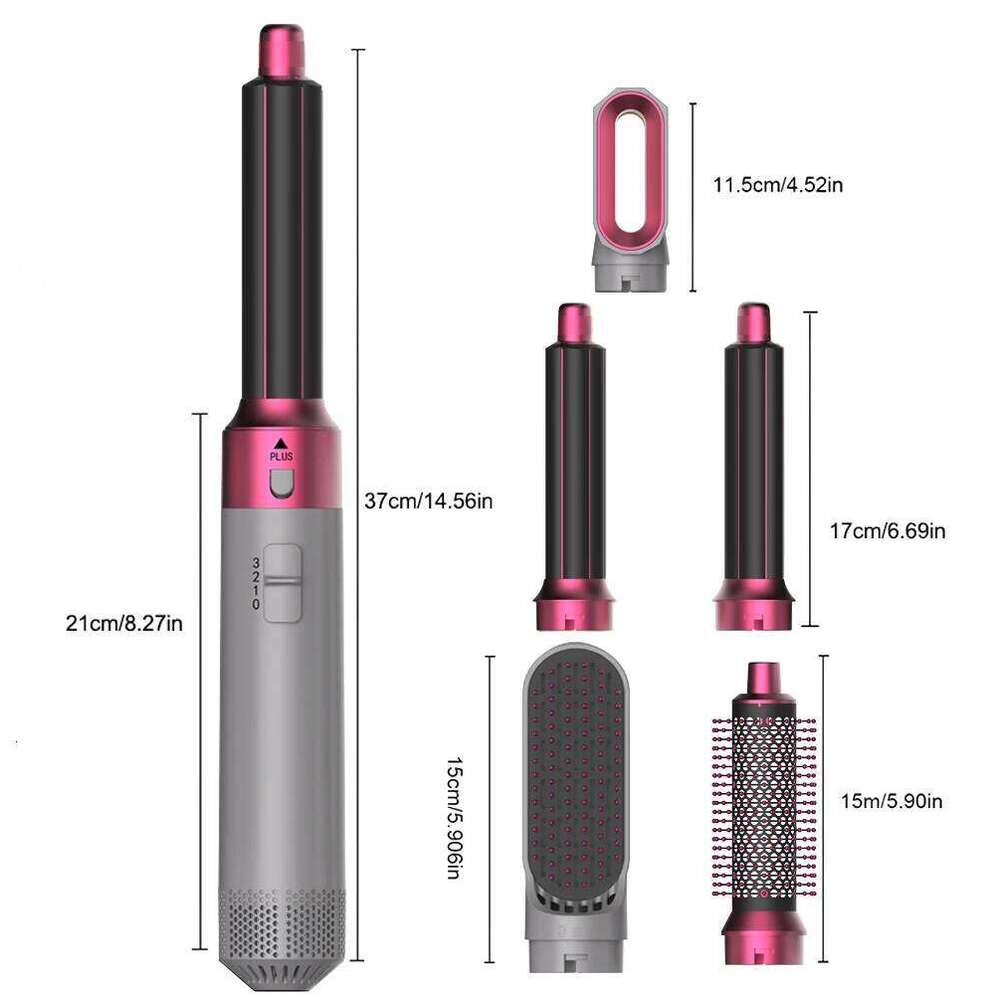 Hot Air 5 In 1 Hair Set, Straightener Curler Styler Comb, Travel-Friendly Ionic Blow Dryer Brush High Quality
