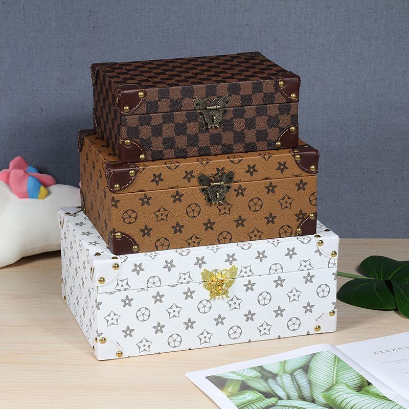 T5K High-Value Plaid design Desktop Bedroom Nightstand High-End Light Small Storage Box Entryway