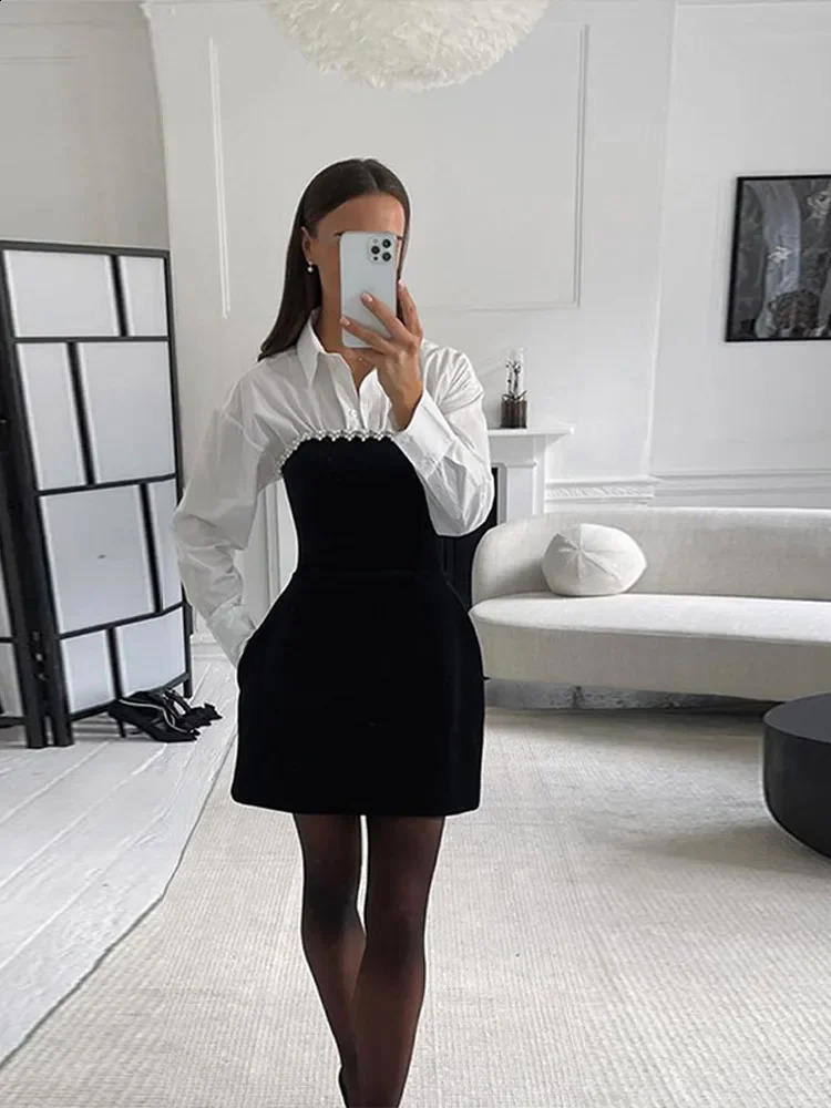 Elegant 3d Flower Pearl Slip Dresses Women Sexy Square Collar Backless Sleeveless Mini Dress Spring Summer Black Lady Robes 250827