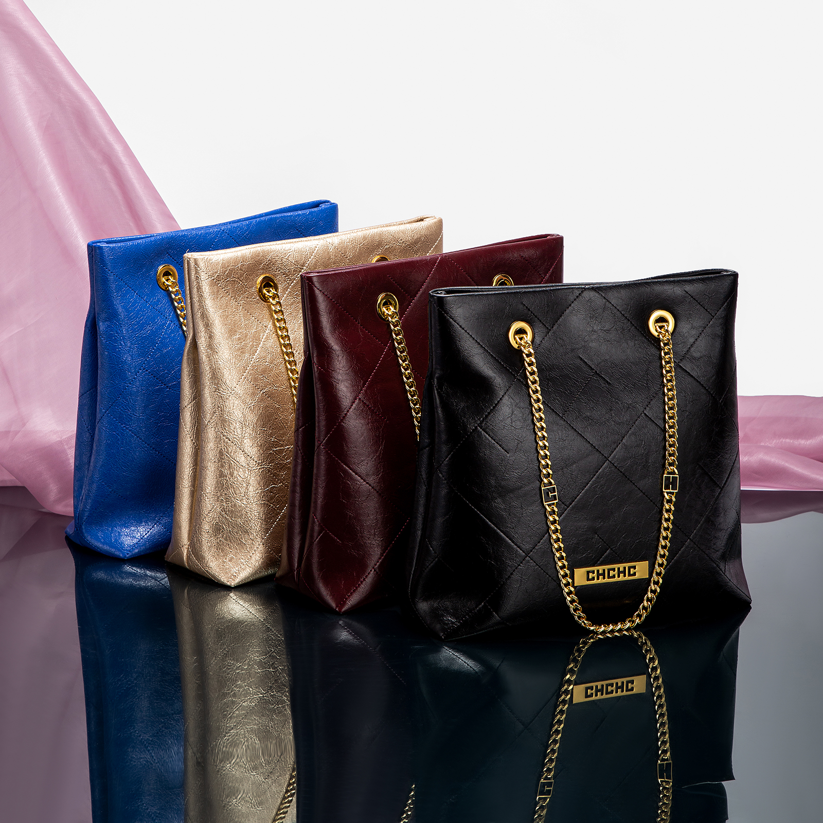 CHCH Classic Retro Style Pure Colour Fashion Women's Shoulder Bag Simple Versatile Chain Shoulder Strap Design Exquisite Workmanship