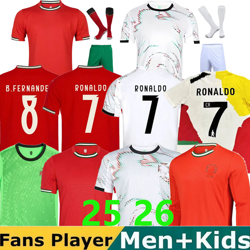 2025 Portugal soccer jerseys B.FERNANDES R. Leao JOAO FELIX PEPE BERMARDO camisa de futebol J.MOUTINHO football shirt Men Kids kit women RoNalDo Portuguese Fans