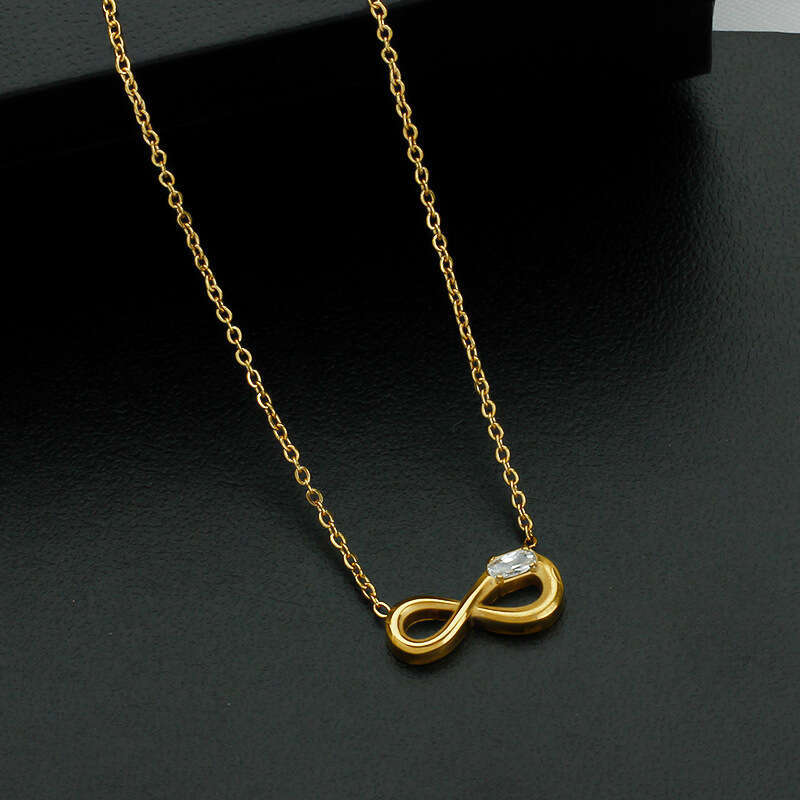 Fashionable titanium steel pendant necklace, beach collarbone chain, women's non fading jewelry