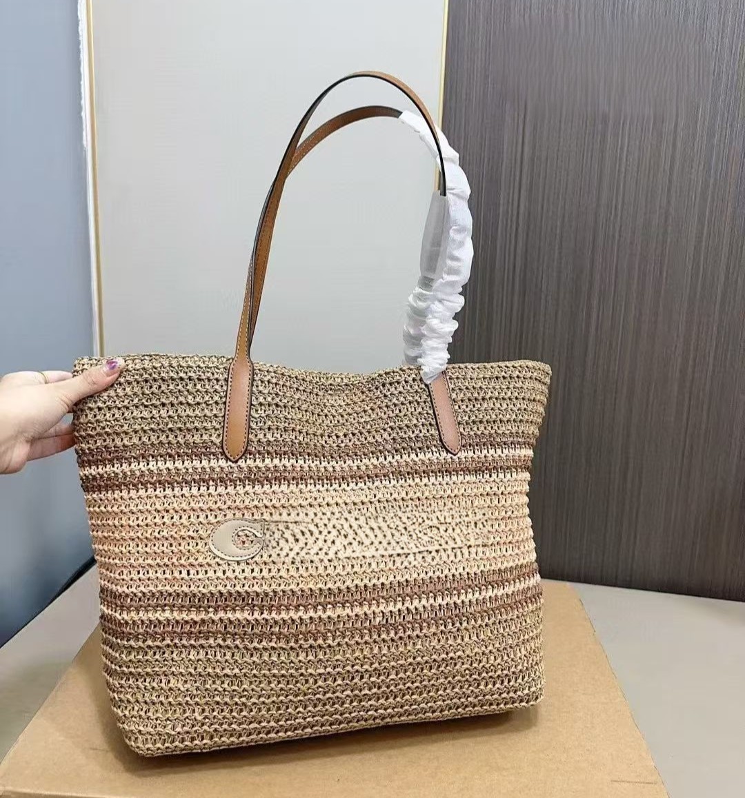 Laies Beach Bag Designer Bag Tote bag Straw Bag Big Capacity Travel Shopping bag women Handbags Knitting Letter Shoulder bags Vacation Holiday
