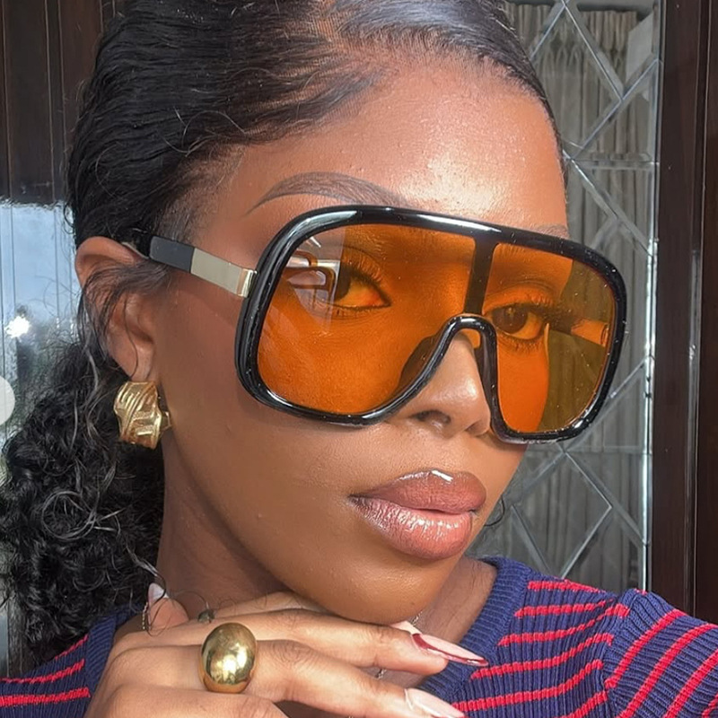 2025 Over sized Double Bridge Sunglasses for Women Fashionable UV 400 Protection Shield Shades