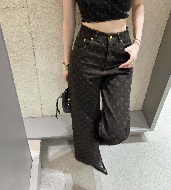 VV666 designer jeans women Embroidered brand jeans womens denim pants vintage trousers