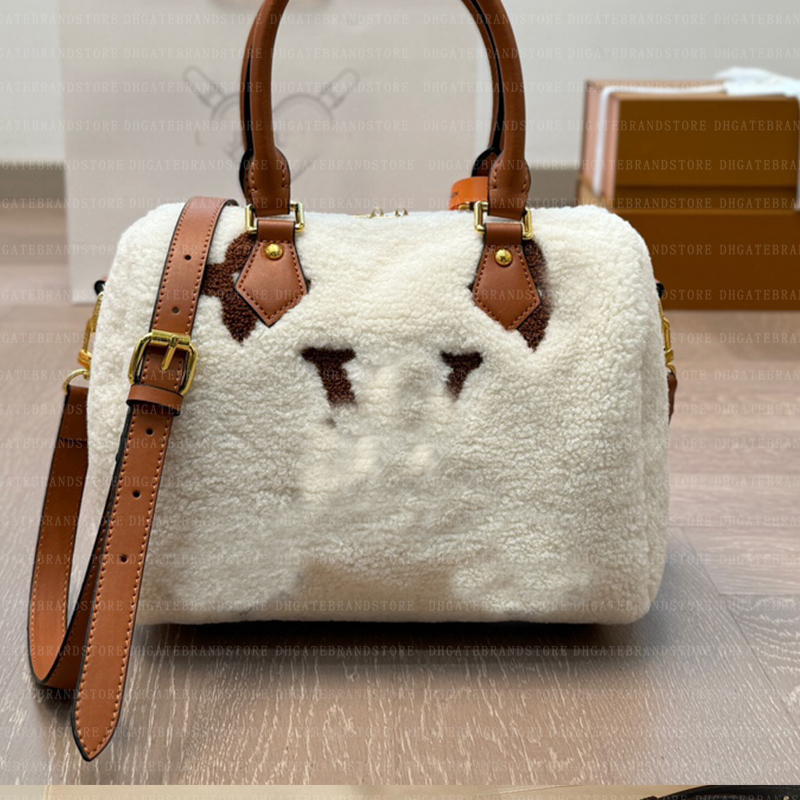 Hot sale bags fashion Winter Designer cross body Bags Lamb Veet Pillow Bag Womens Fuzzy Handbag Classic L Purse Crossbody Handbags large capacity 25cm