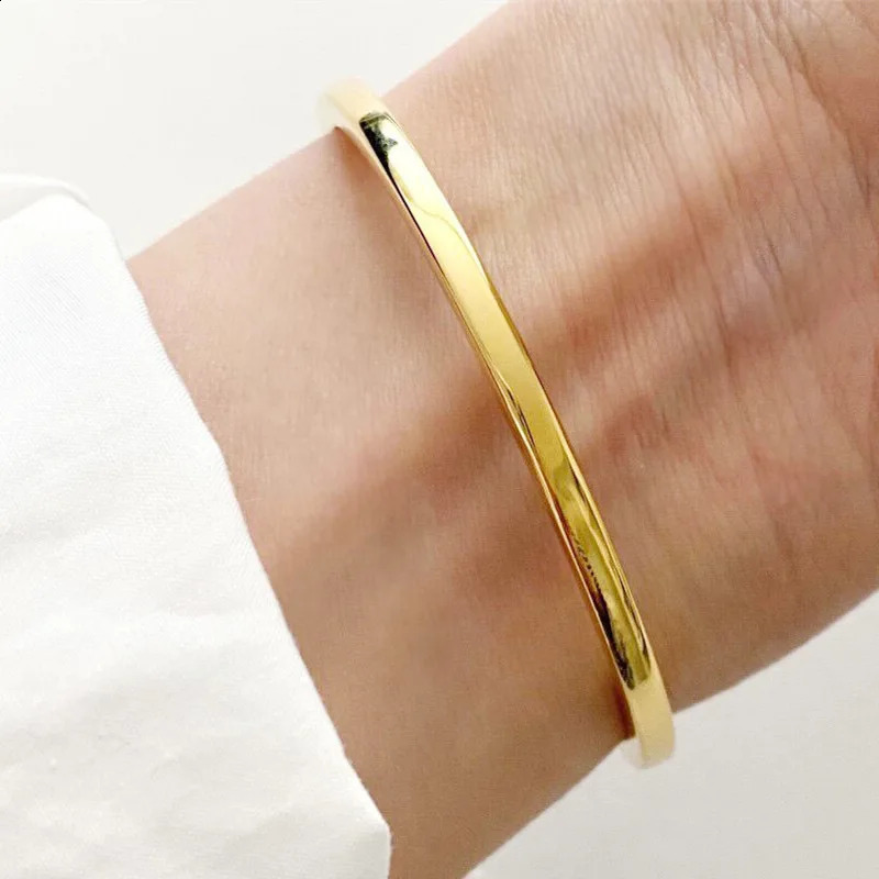 100 Solid 925 Sterling Silver Bracelet for Women Men Vintage Handmade Geometric Gold Simple Bracelets Birthday 250821