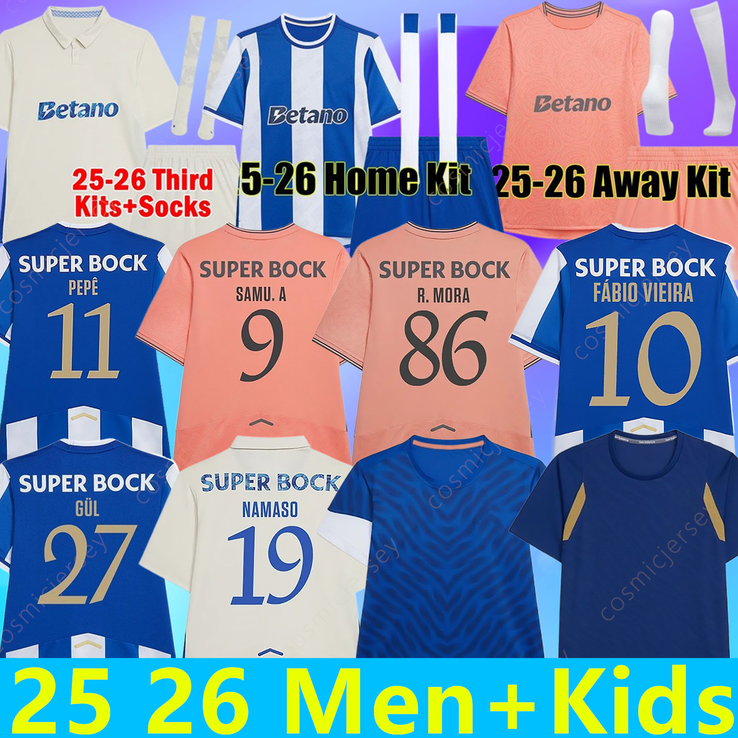 25 26 FC Portos GALENO PEPE soccer jerseys Dragon 2025 2026 CAMPEOES SERGIO OLIVEIRA MEHDI LUIS DIAZ MATHEUS goalkeeper football shirt Kids kit Samu Aghehowa