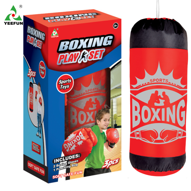 Kids Boxing Gloves for Fun Muay Thai Fight Sanda Martial Arts Bag Punching Training Children's Boxing Glove Sandbag Set