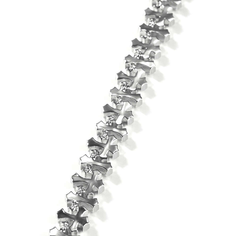 Lanjia- Hip Hop Rap For Men Street Style Dia-Encrusted Cross Necklace Bold Trendy Versatile Accessories 8C69a