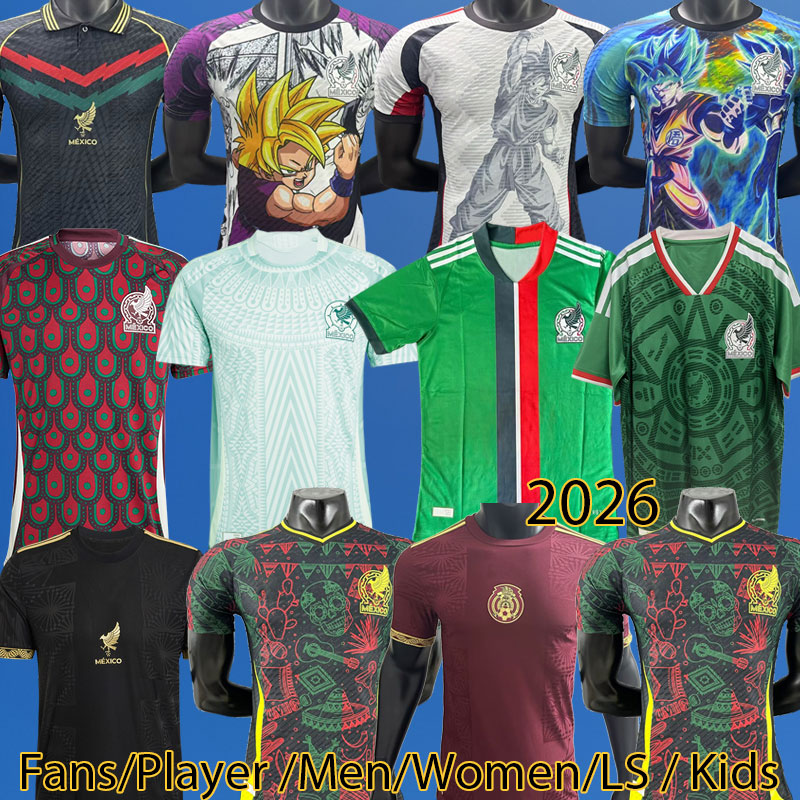 Mexico 2026 2025 Copa Soccer Jerseys CHICHARITO RAUL LOZANO 24 25 26 Gold Cup kit player fans version J GALLARDO kits kids sets football shirt LOZANO ROMO OCHOA RAUL