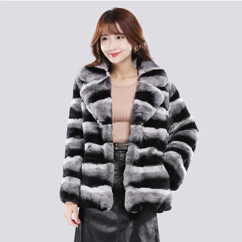 Womens winter mink coat casual warm fur jacket short 250826