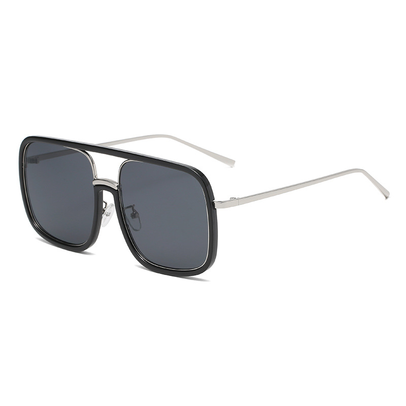 Unisex Street Style Tortoise Pattern Flat Top Frame Sunglasses, Trendy Casual Sunglasses for Everyday Use, Fashion Accessories for Outdoor Activities