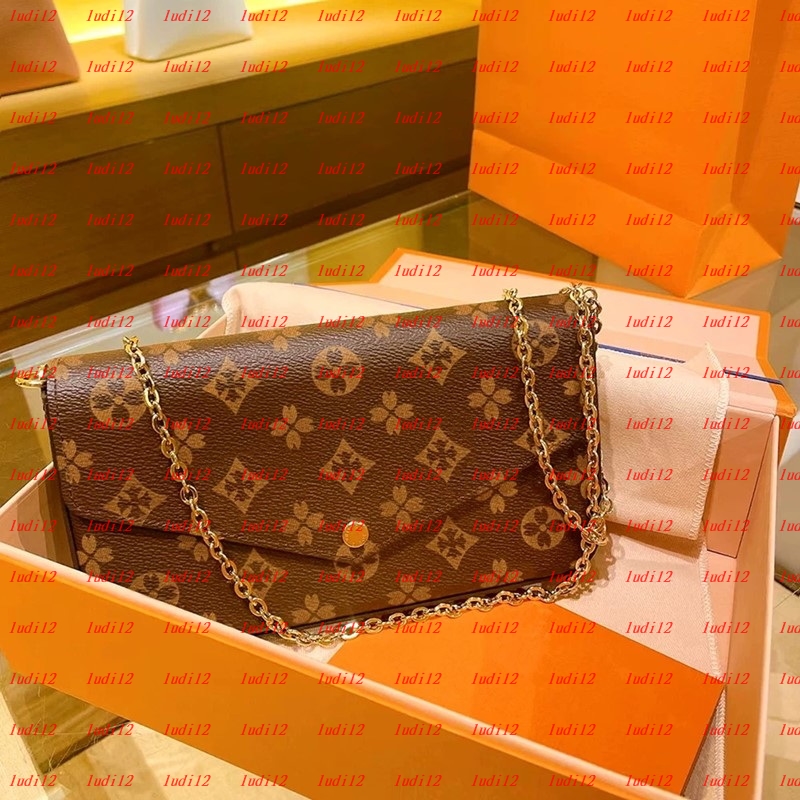 2025 New COW LEATHER multi pochette felice bag Womens crossbody shoulder bag designer handbag mirror quality Luxury Mahjong bag three piece set envelope wallet tote