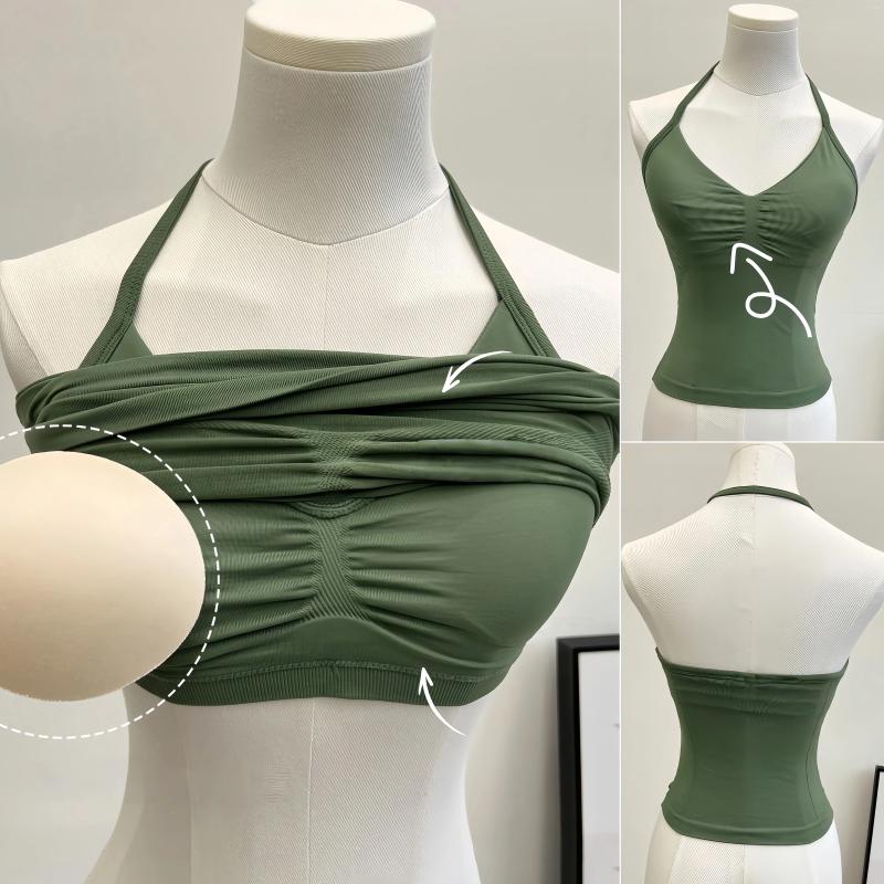 Women's Tracksuits 2 Pieces Sports Set Women Backless Tank Tops High Waist Scrunch Seamless Shorts Sport Gym Sportswear Workout