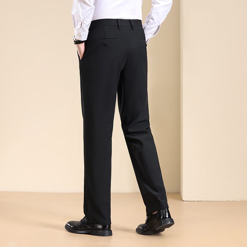 Casual Men Pants 1 Piece Set Black Grey Straight Trousers Classic Fit Groom Wear Party Evening Wedding Pant Customized