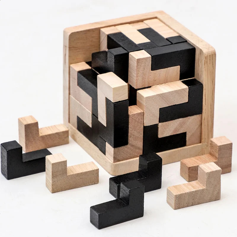3D Cube Puzzle Luban Interlocking Creative Educational Wooden Toy Brain Mind Early Learning Game Gift For Children Letter 250827
