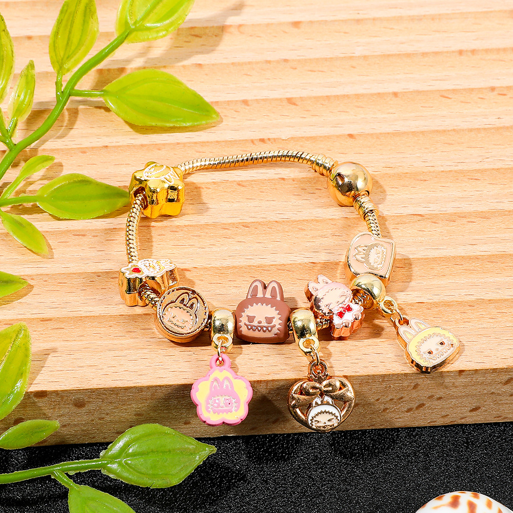 Jewelry Bracelets Charm Bracelets Cartoon Animation Labubu Bracelet: Fashionable and Creative DIY Beaded Labubu Bracelet Jewelry