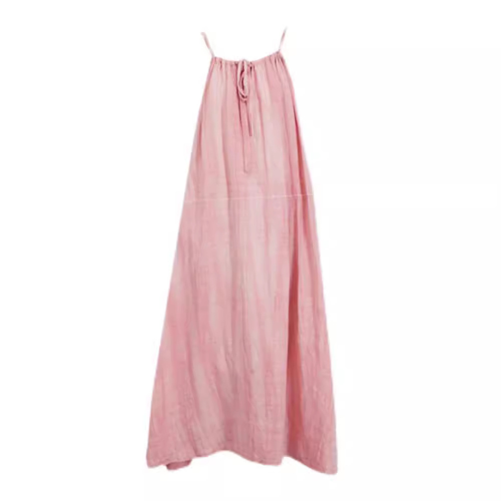 CL16170 New Sweet Halter Pink Suspender Maxi Dress Women's Summer Beach Dress