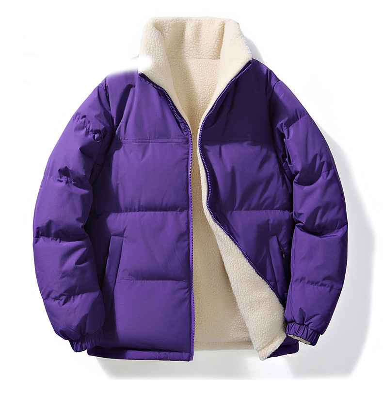 Designer Men's Jacket Coat Zipper Thickened Loose Winter Casual Style Tops Patchwork Colour Standing Collar Warm Cardigan sheepskin overcoat